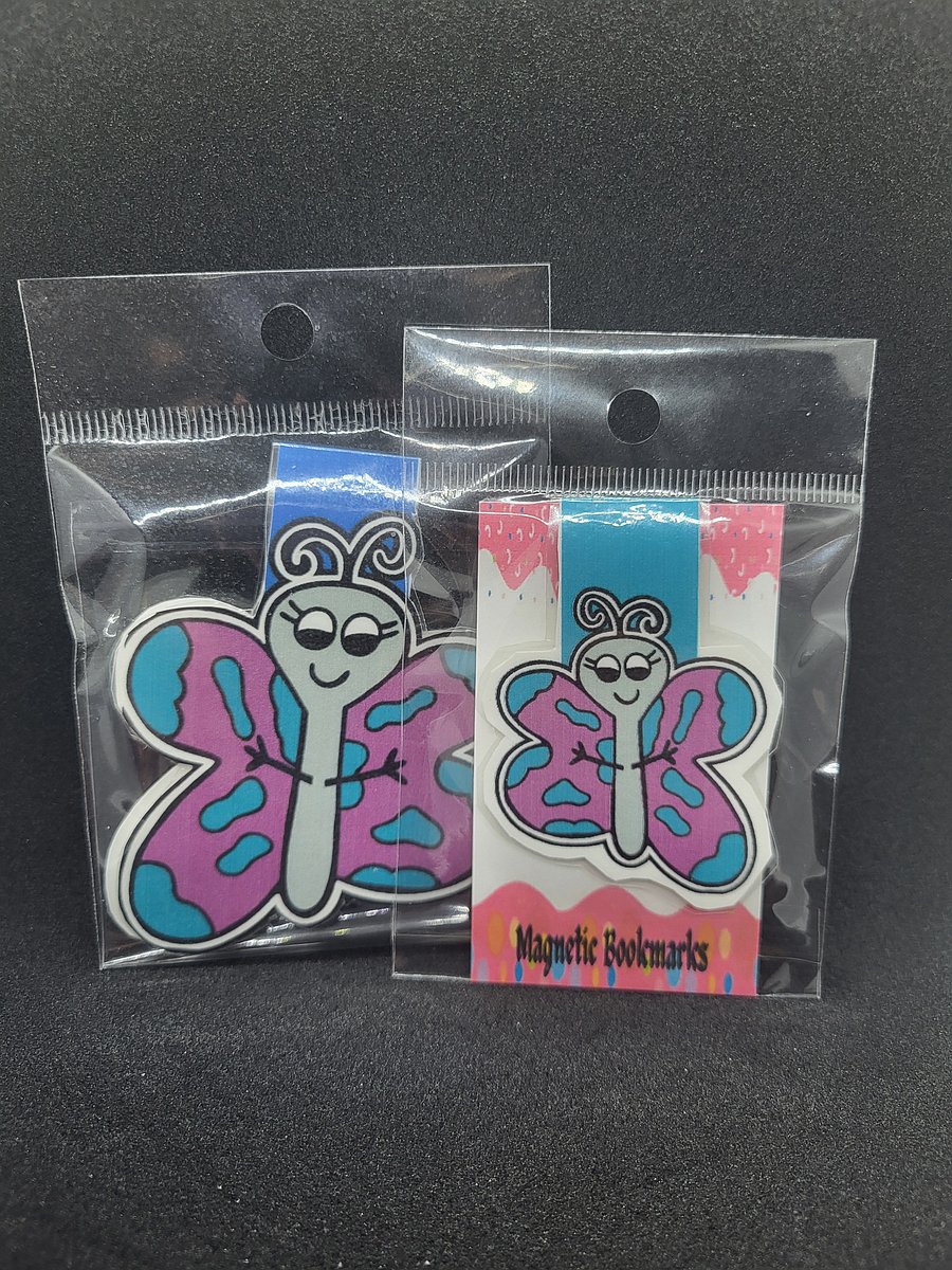 Cute Cartoon Butterfly Magnetic Laminated Bookmark for Insect Lovers product image (1)
