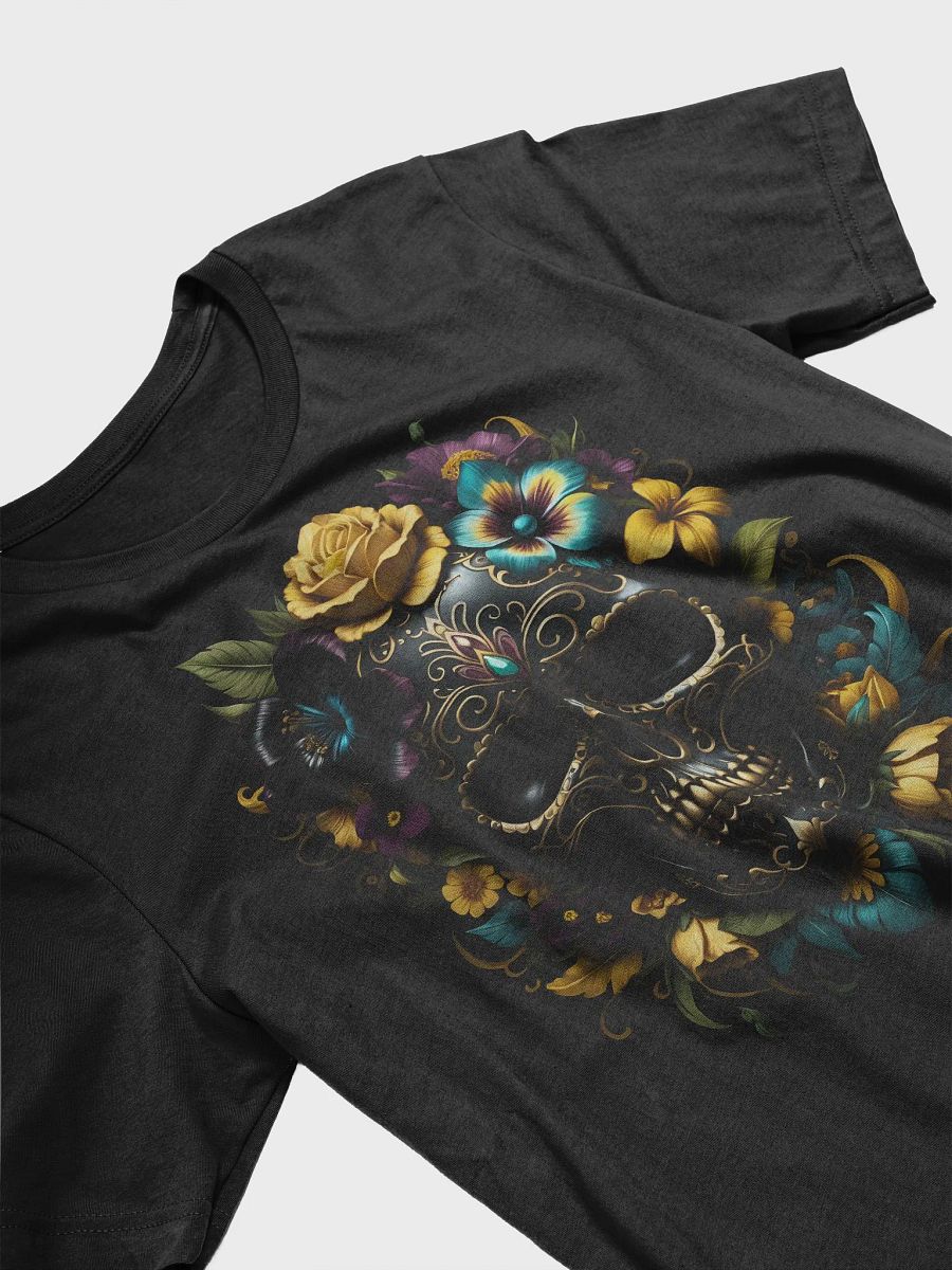 Floral Skull T-Shirt – Gothic Sugar Skull Tee for Day of the Dead & Halloween product image (3)