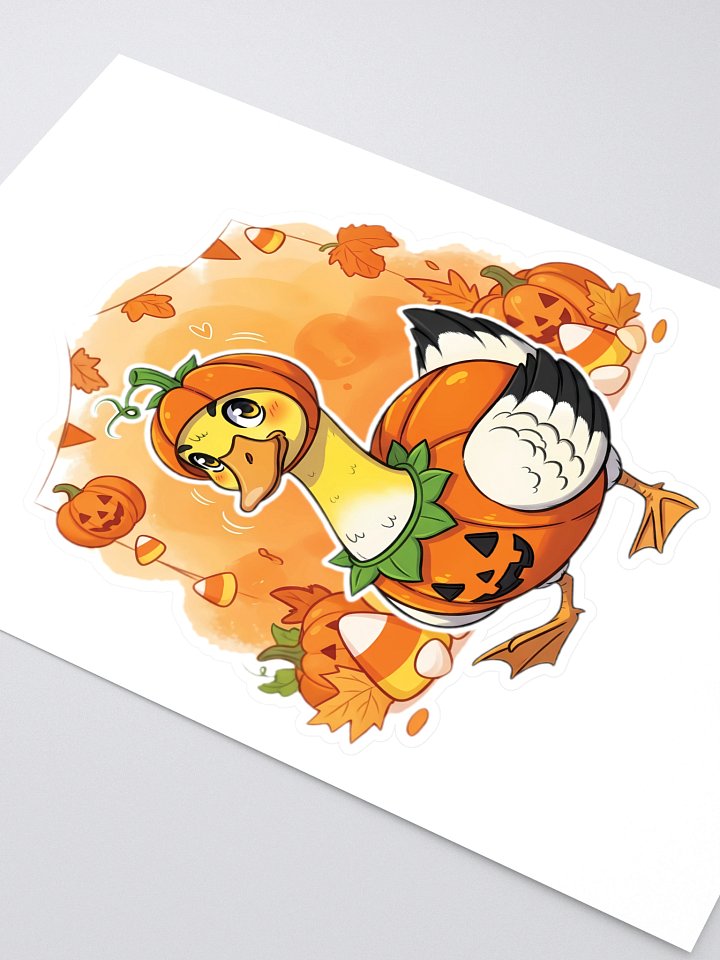 Funny Halloween Goose in Pumpkin Costume Sticker Sheet product image (2)