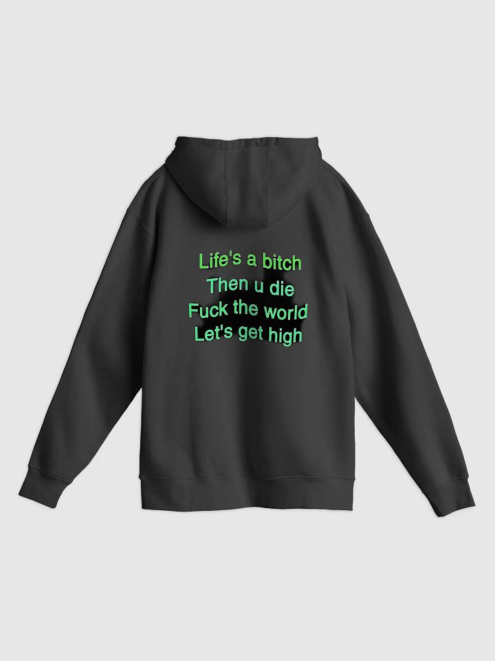 black logo and moto hoodie product image (2)