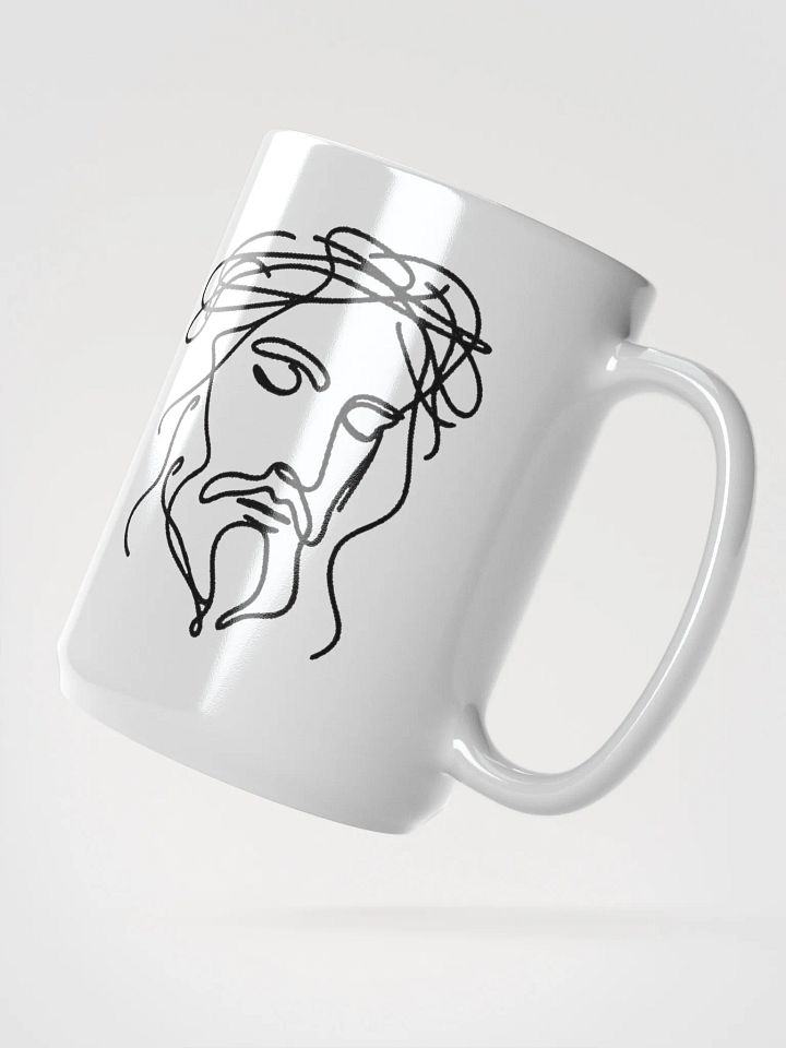 Jesus Line Art - Faith-Inspired White Glossy Mug product image (2)