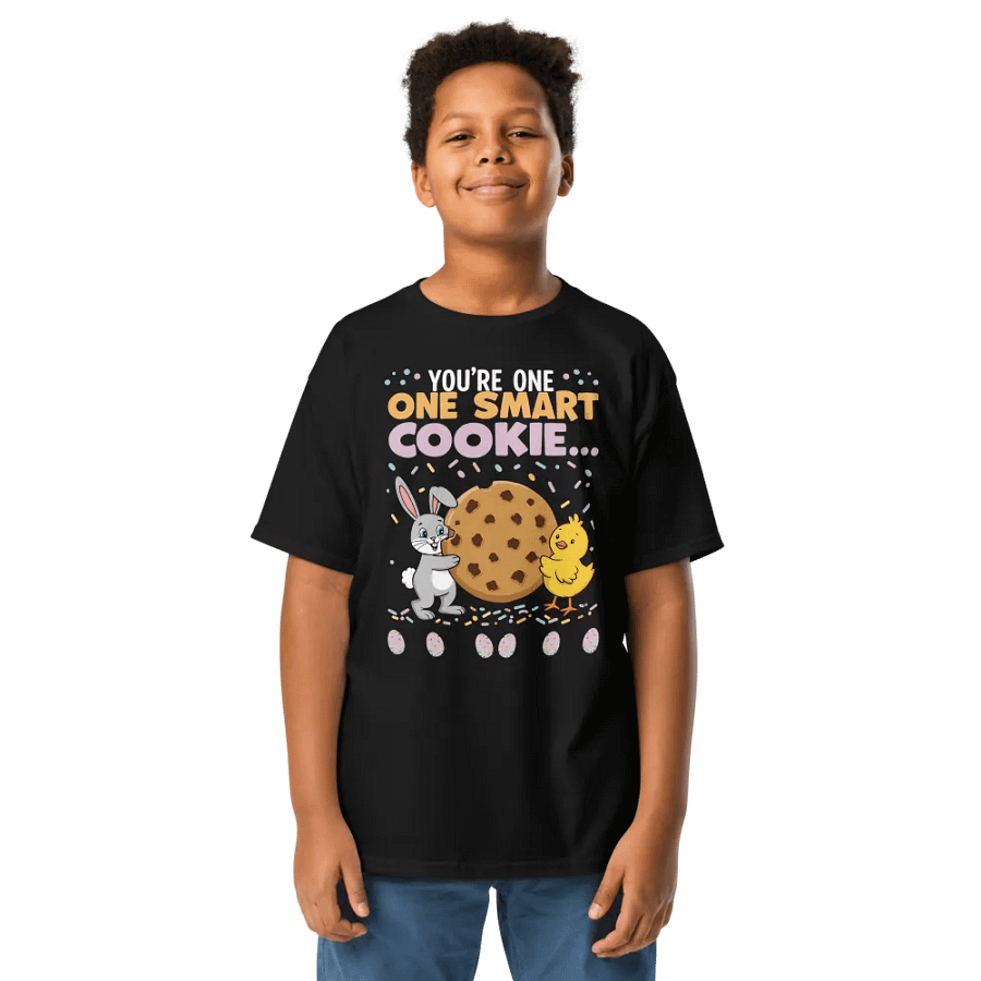 You're One Smart Cookie Easter T-Shirt – Cute Bunny & Chick Design product image (1)