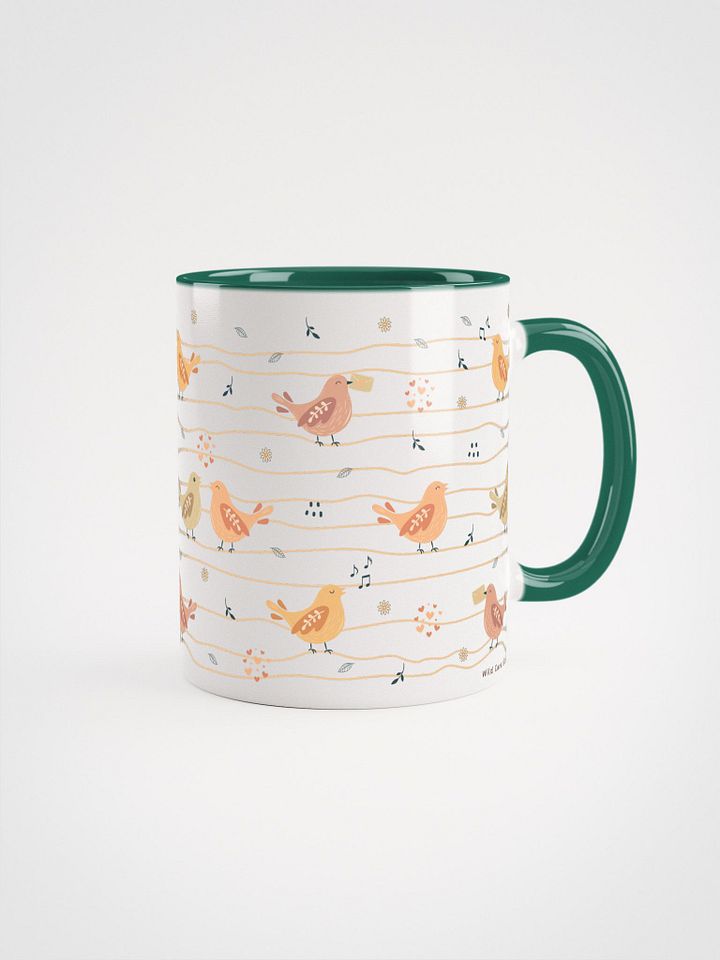 Kawaii Musical Birds Pattern Ceramic Mug product image (1)