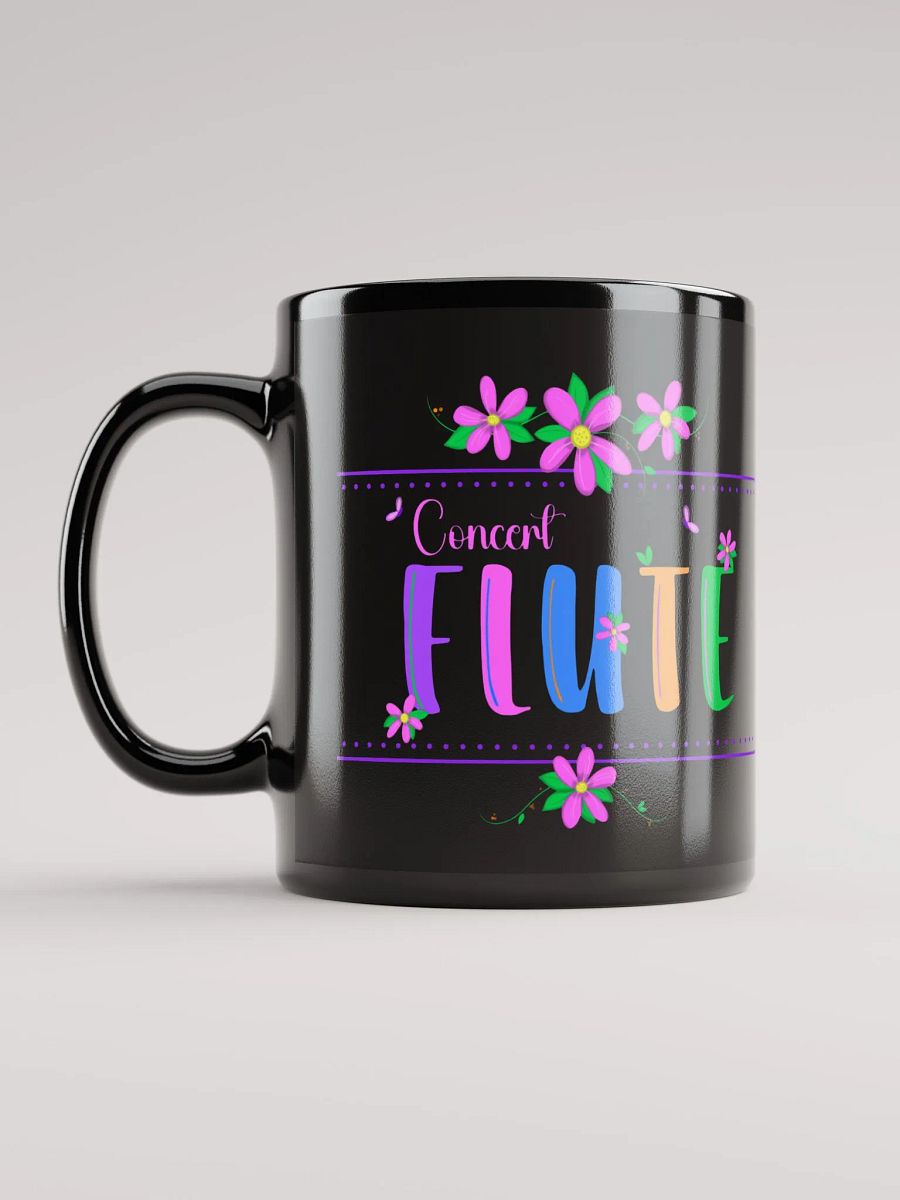 Floral Flutes Black Glossy Mug - Concert Flute product image (6)