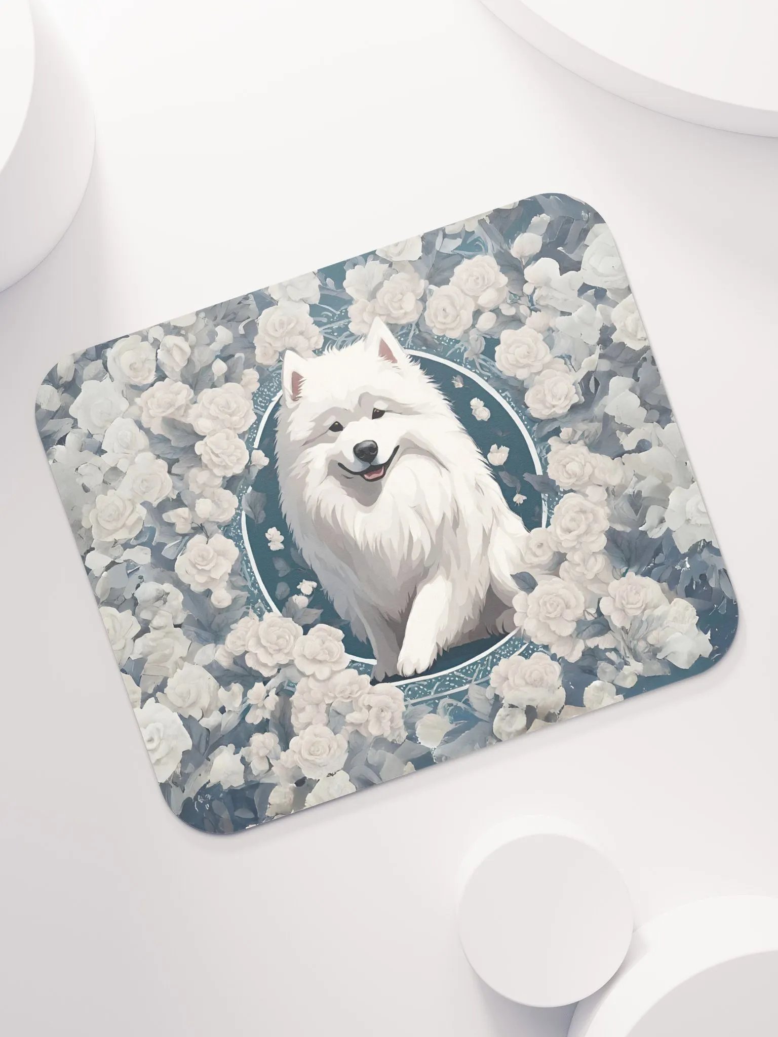 Floral Samoyed Mouse Pad product image (2)