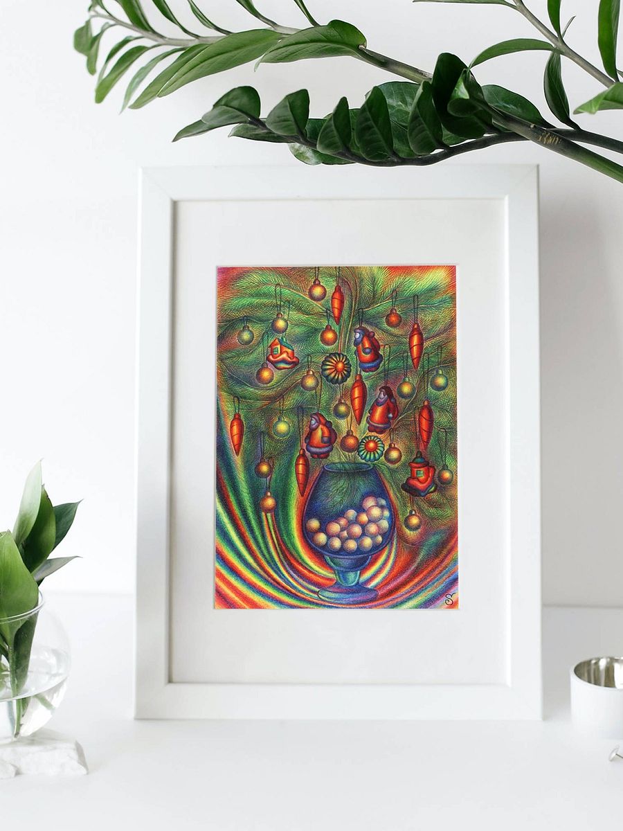 Whimsical Christmas Tree Poster - Christmas Still Life product image (6)