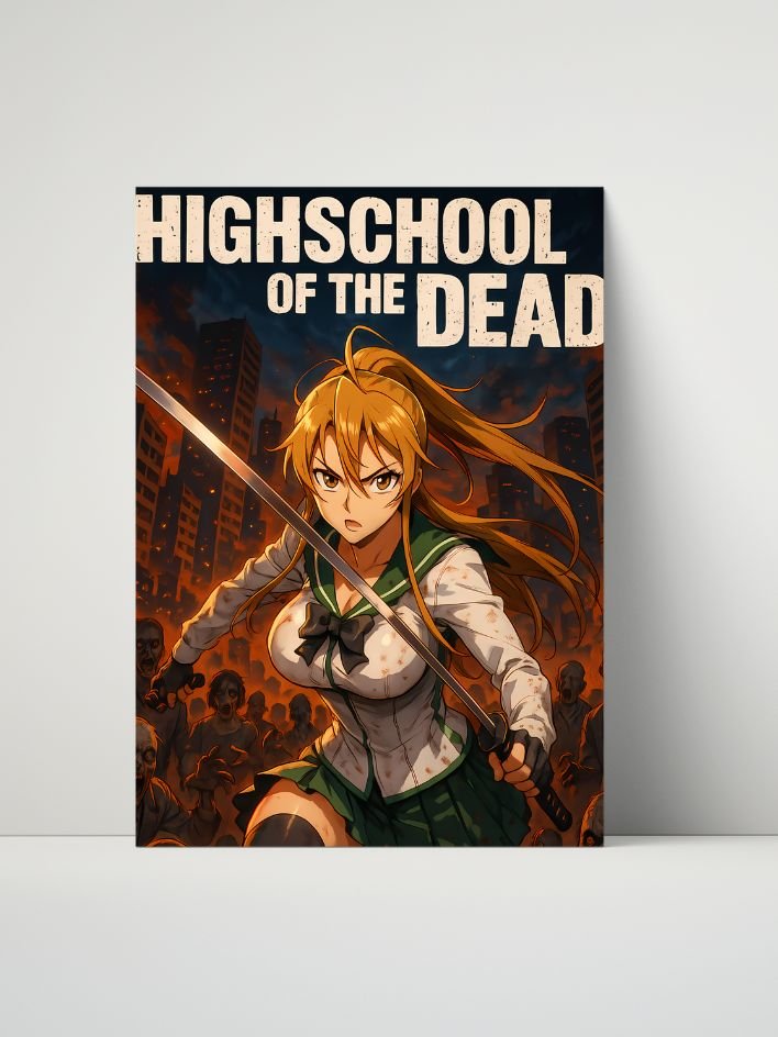 Highschool of the Dead – Rei Miyamoto Zombie Siege – 8x10 Metal Print product image (1)
