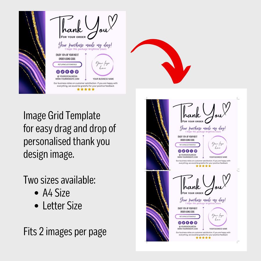 Amethyst - Thank You Card Template product image (8)