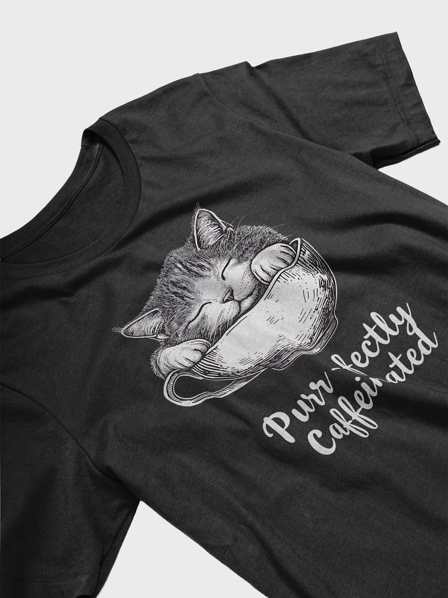 Purr-fectly Caffeinated Cat Lover Coffee Humor T-Shirt product image (25)