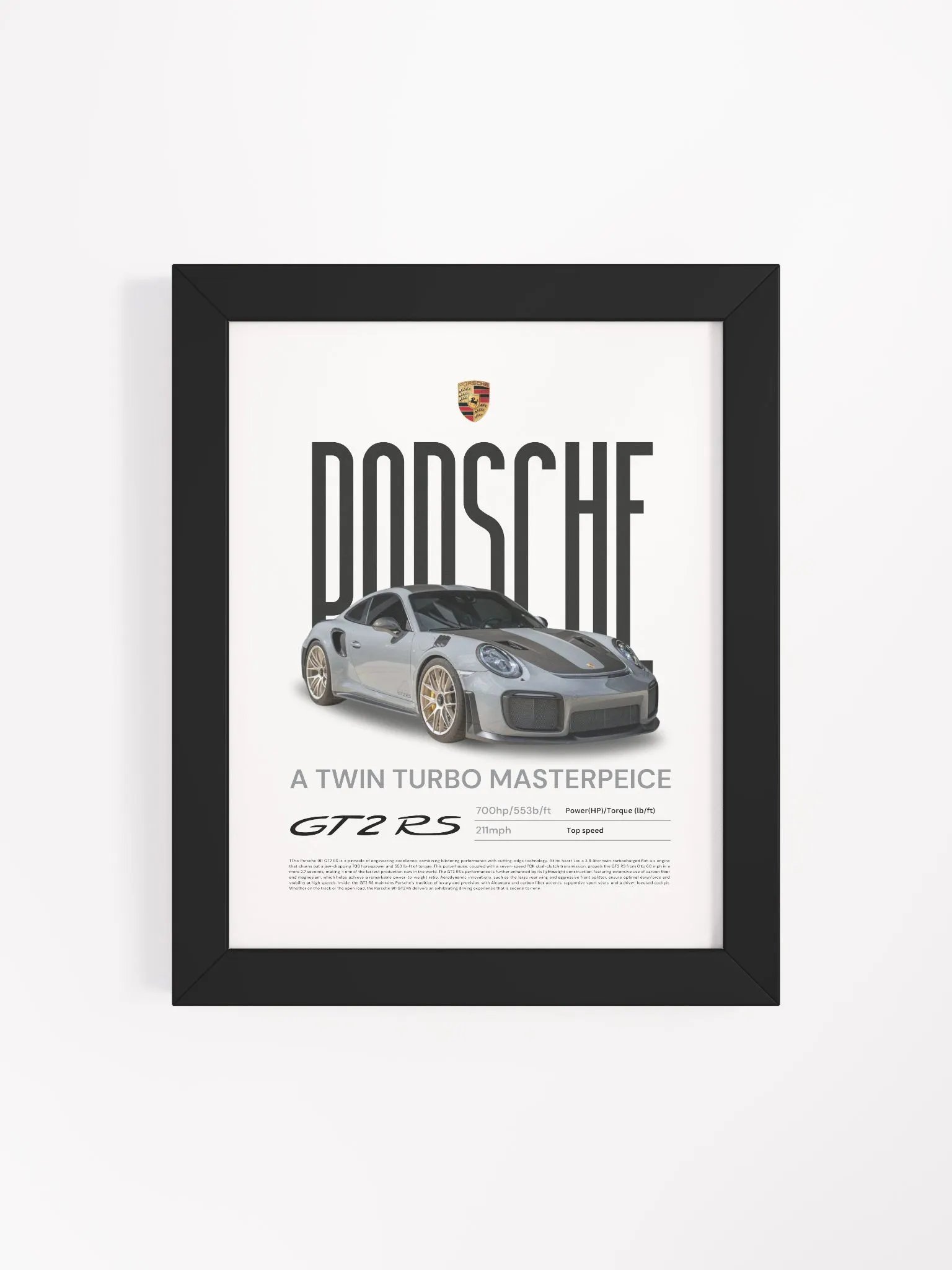 PORSCHE GT2RS FRAMED POSTER product image (4)