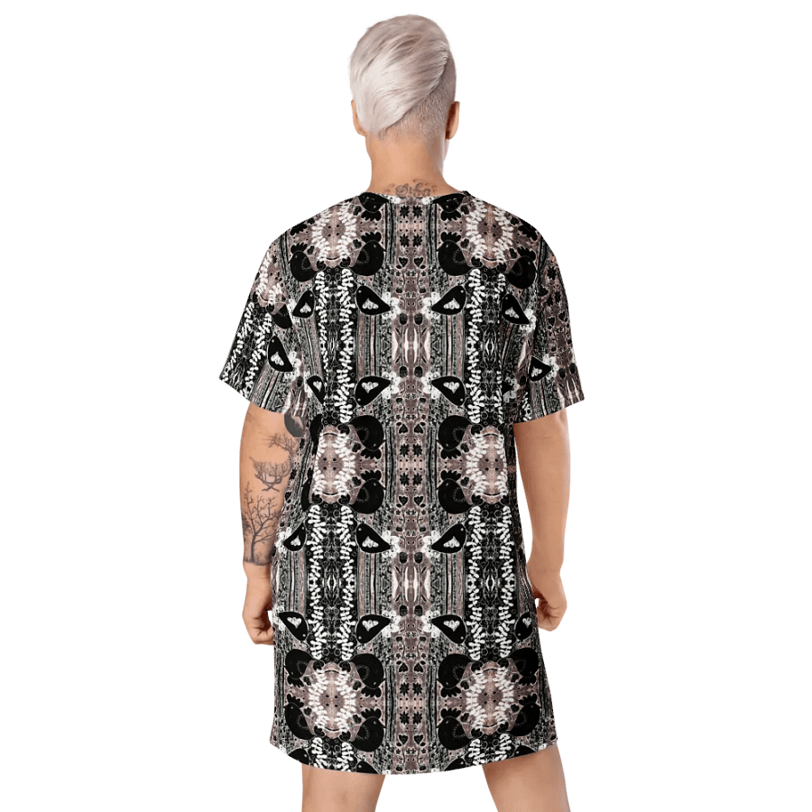Abstract Floral Birds Ladies T Shirt Dress product image (10)