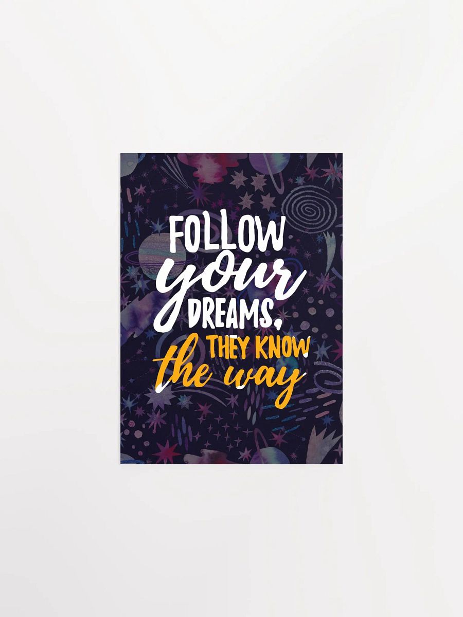 Follow your dreams [neon/synthwave/vaporwave/watercolor] — aesthetic watercolor poster, neon space poster, retrowave poster, motivation quotes product image (6)