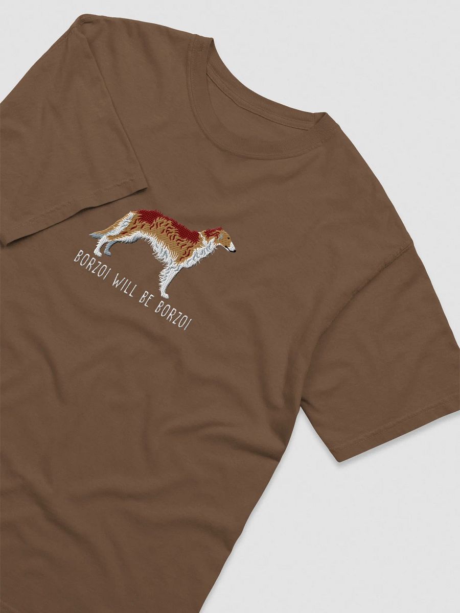 Borzoi Will Be Borzoi T-Shirt(Embroidered) of a Borzoi(Tan & White) product image (19)