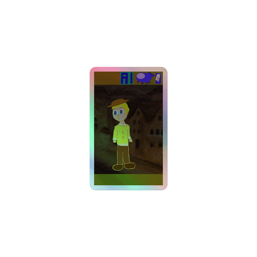 Catch a Flight to Space with Al Cartoon Character Holographic Sticker Sheet product image (1)