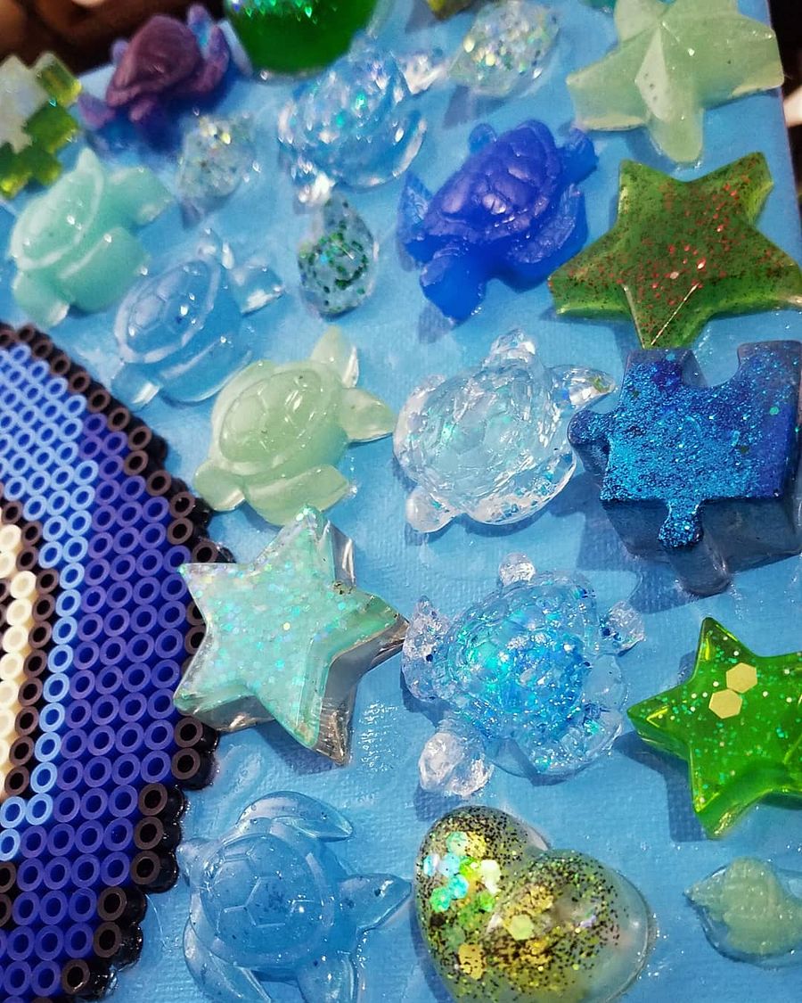 Squirtle Perler on Decorated Canvas product image (4)