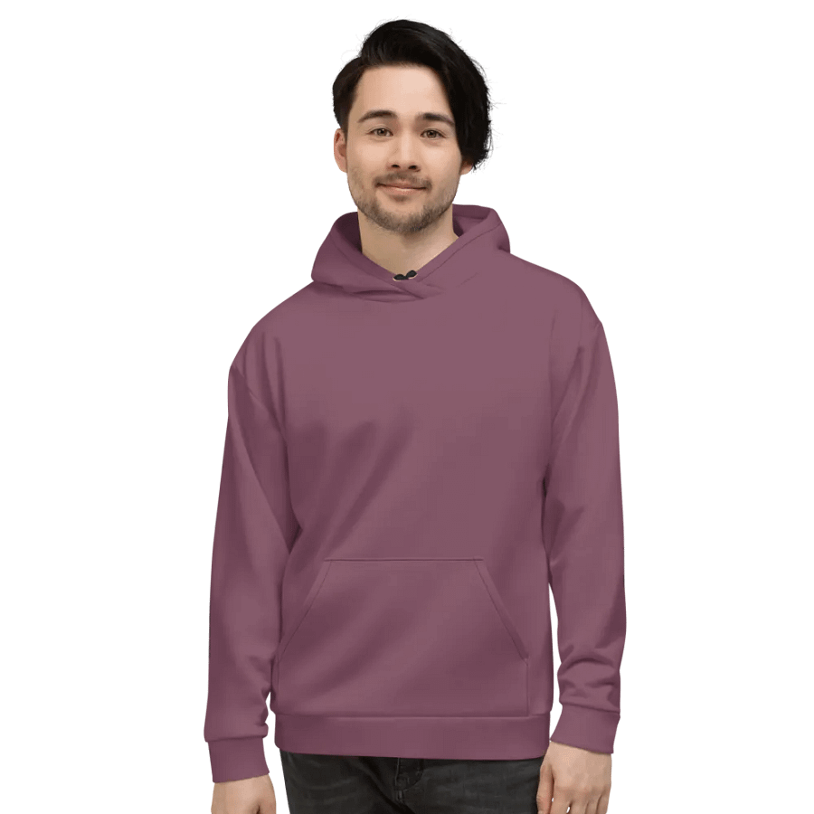 Plain Deep Purplish Red Soft Summer Unisex Recycled Polyester Heavyweight Premium Hoodie by Treasure Pie product image (3)