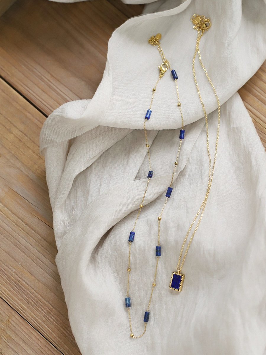 Pipe beads handmade Necklace | 18K Gold Plated. product image (8)