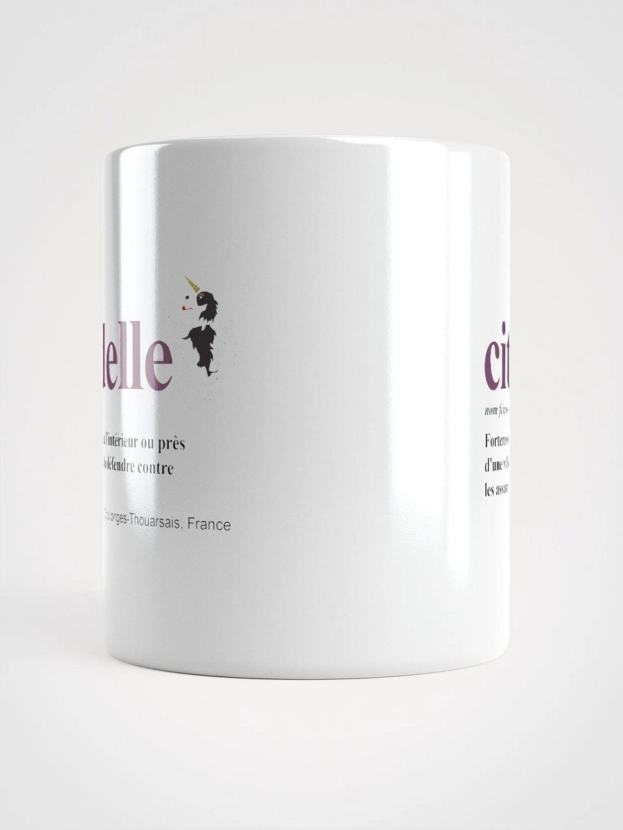 White Glossy Mug with Citadelle Definition in French product image (5)