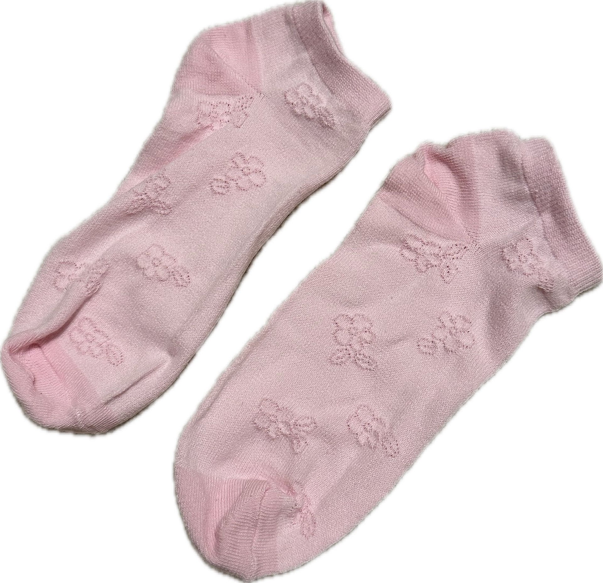 Pink flower ankle socks product image (1)