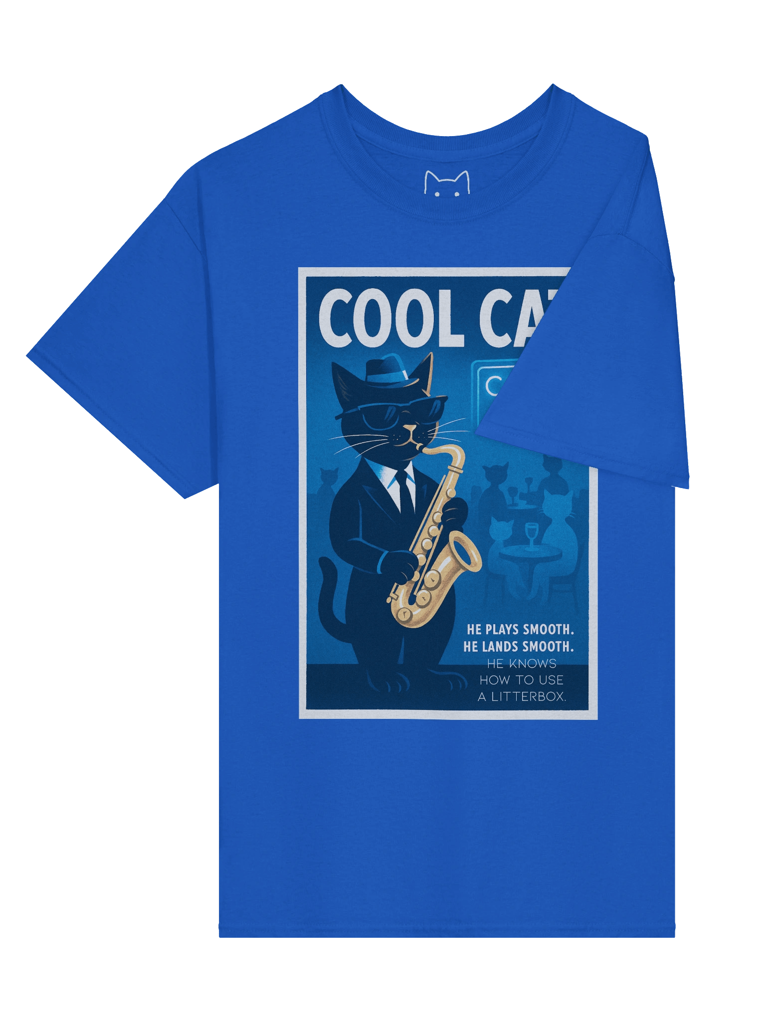 Cool Cat Jazz Saxophone He Knows How to Use a Litterbox Boxy Fit Unisex T-Shirt product image (51)