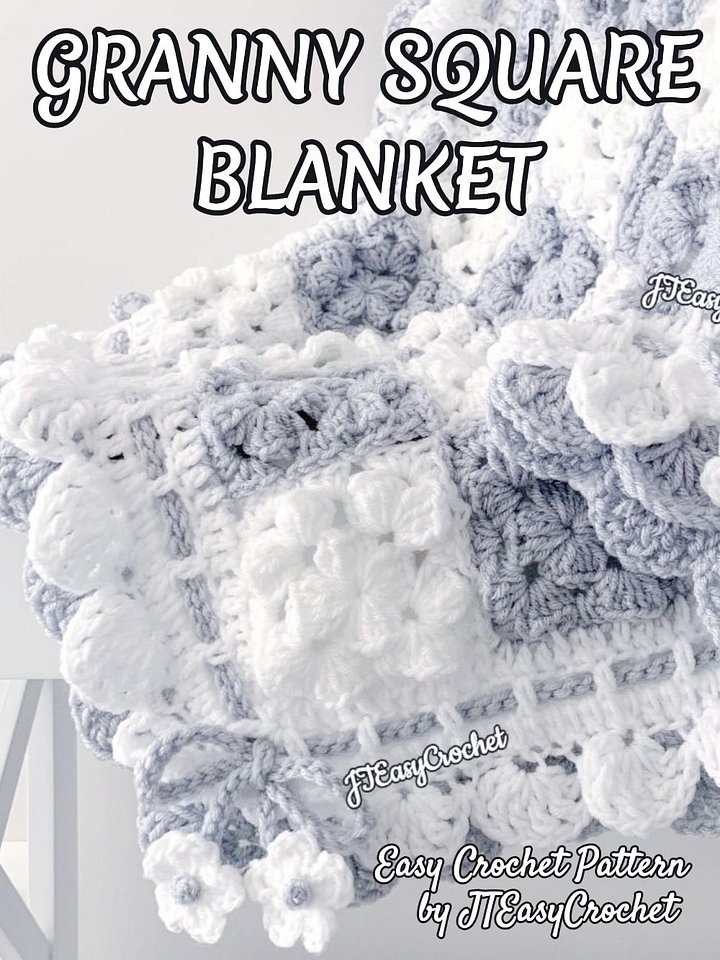Textured Granny Squares Blanket Crochet Pattern,PDF Instant Download product image (1)