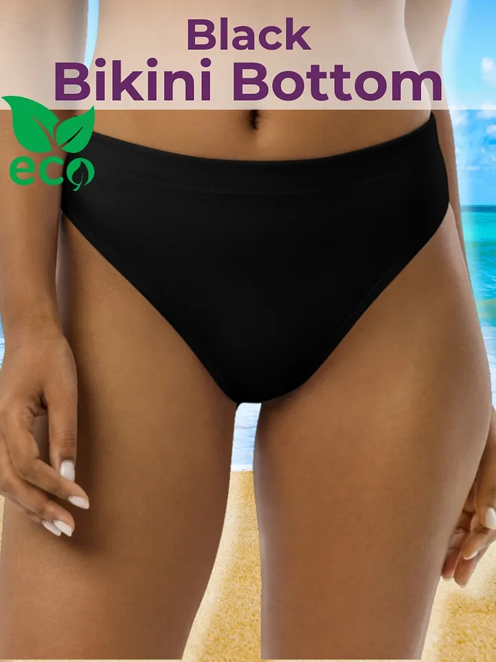 Black Eco-Green High Waisted Bikini Bottom product image (1)