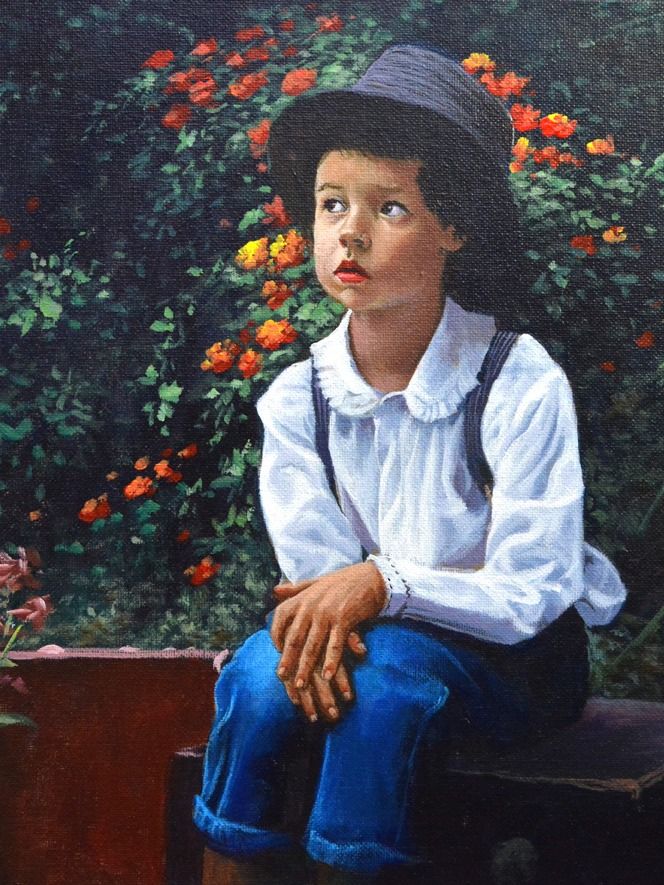 DOWNLOADABLE Acrylic Painting Tutorial - Portrait of a Boy Sitting product image (1)
