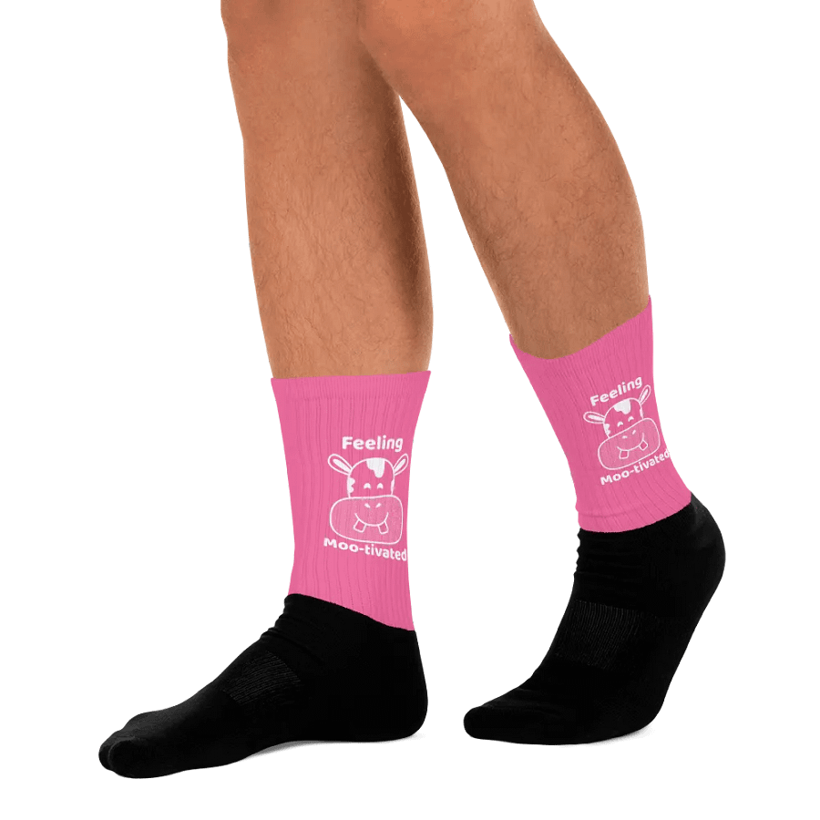 Feeling Mootivated Pink Cow Socks product image (11)