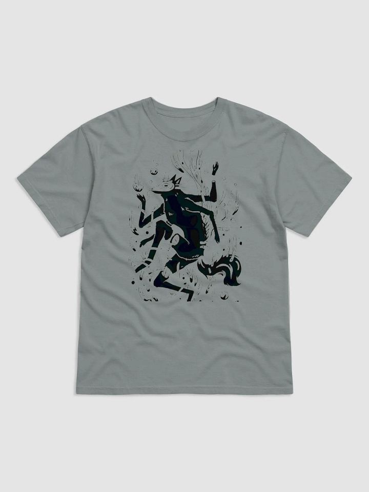 Close-up of a T-shirt with a graphic of a person on a horse product image (1)