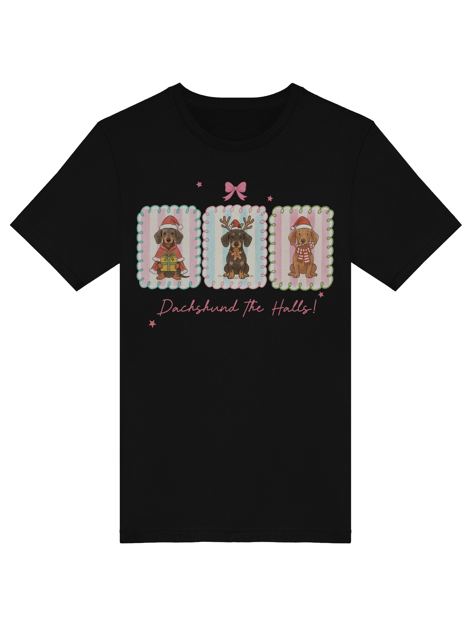 Dachshund The Halls Christmas T-Shirt – Cute Holiday Dog Pun Design product image (6)