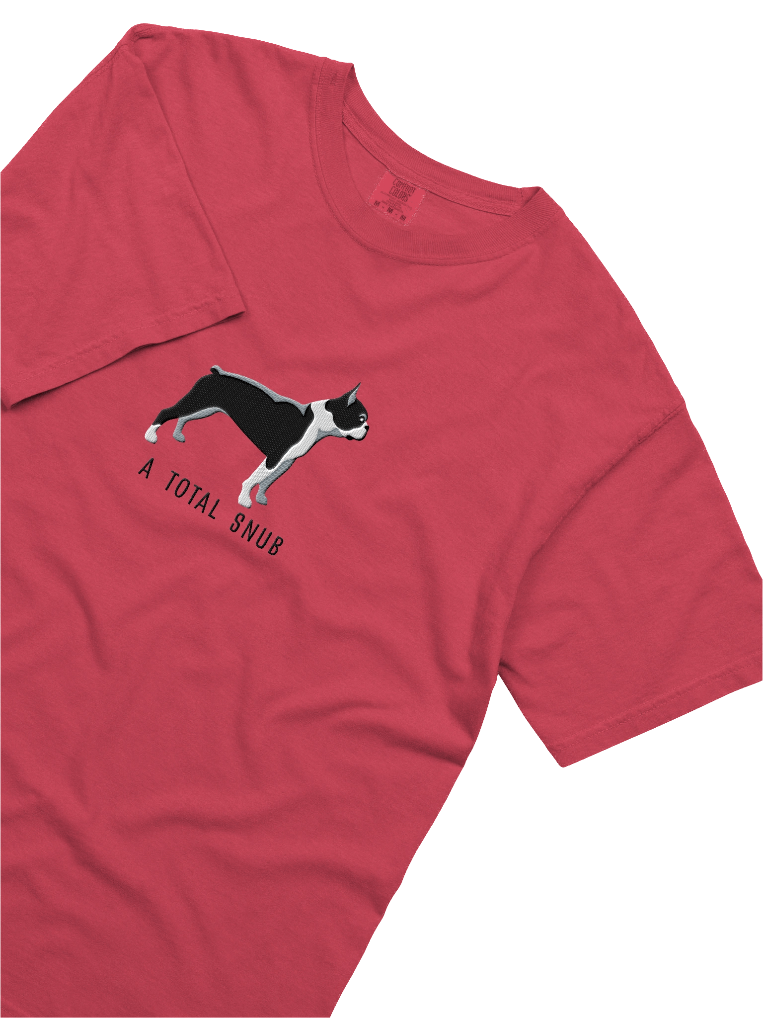 A Total Snub T-Shirt(Embroidered) of a Boston Terrier(Black & White) product image (15)