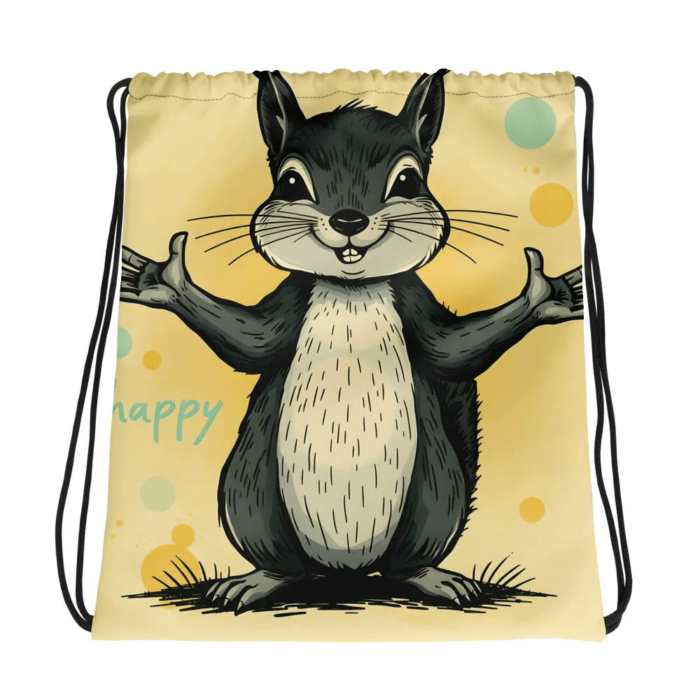 Happy Squirrel All-Over Drawstring Bag product image (1)