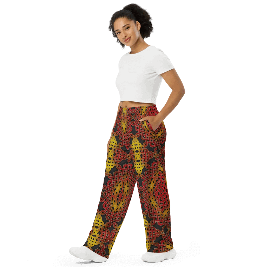 Orange Celtic Spiral Wideleg Pants product image (4)