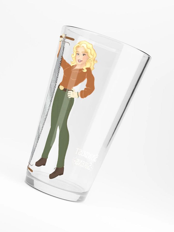Crosscut Saw Blonde Dolly Pinup Pint Glass product image (2)