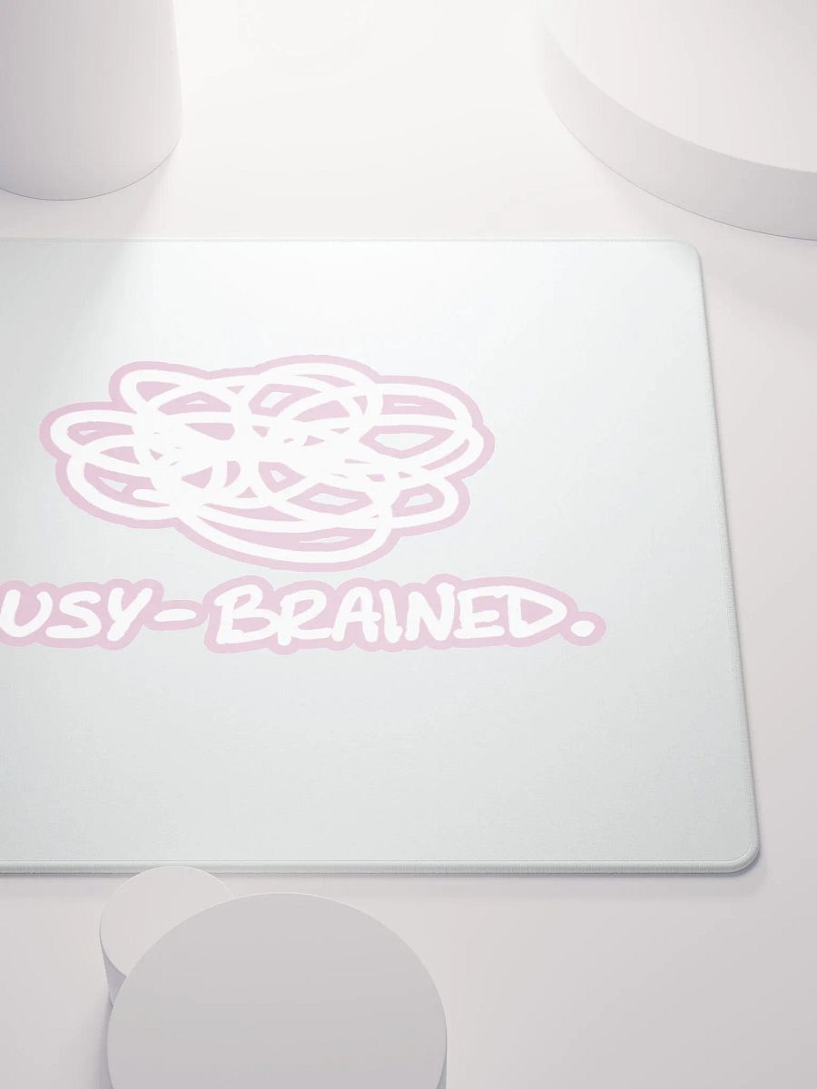 BUSY-BRAINED (lined design, #E1B9CE) mouse pad product image (5)