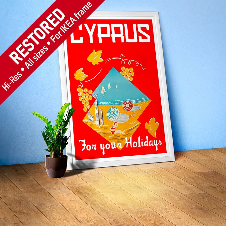 Cyprus, Nicosia, 1960s — retro travel poster product image (1)