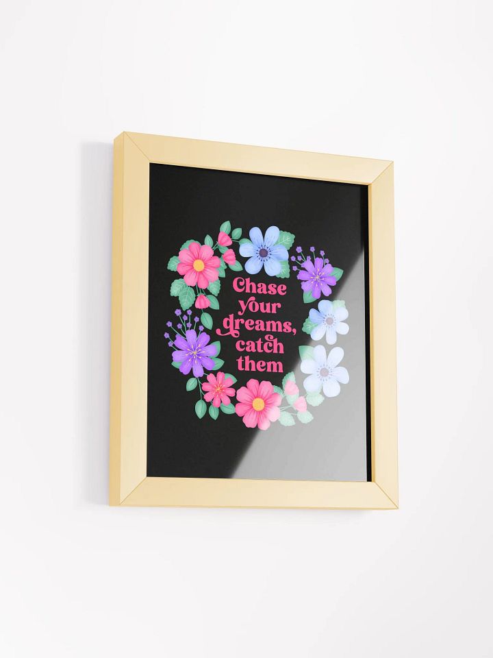 Chase your dreams catch them - Motivational Wall Art Black product image (2)