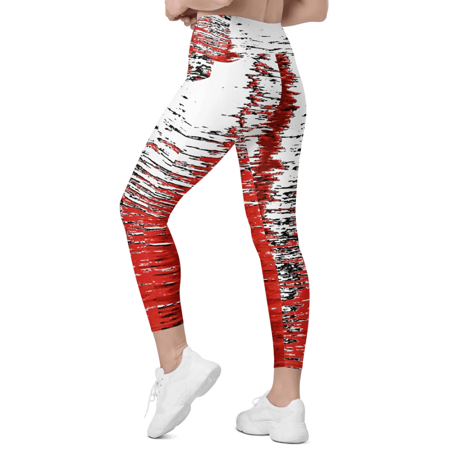 Red and White Water Reflection Ladies Leggings product image (12)