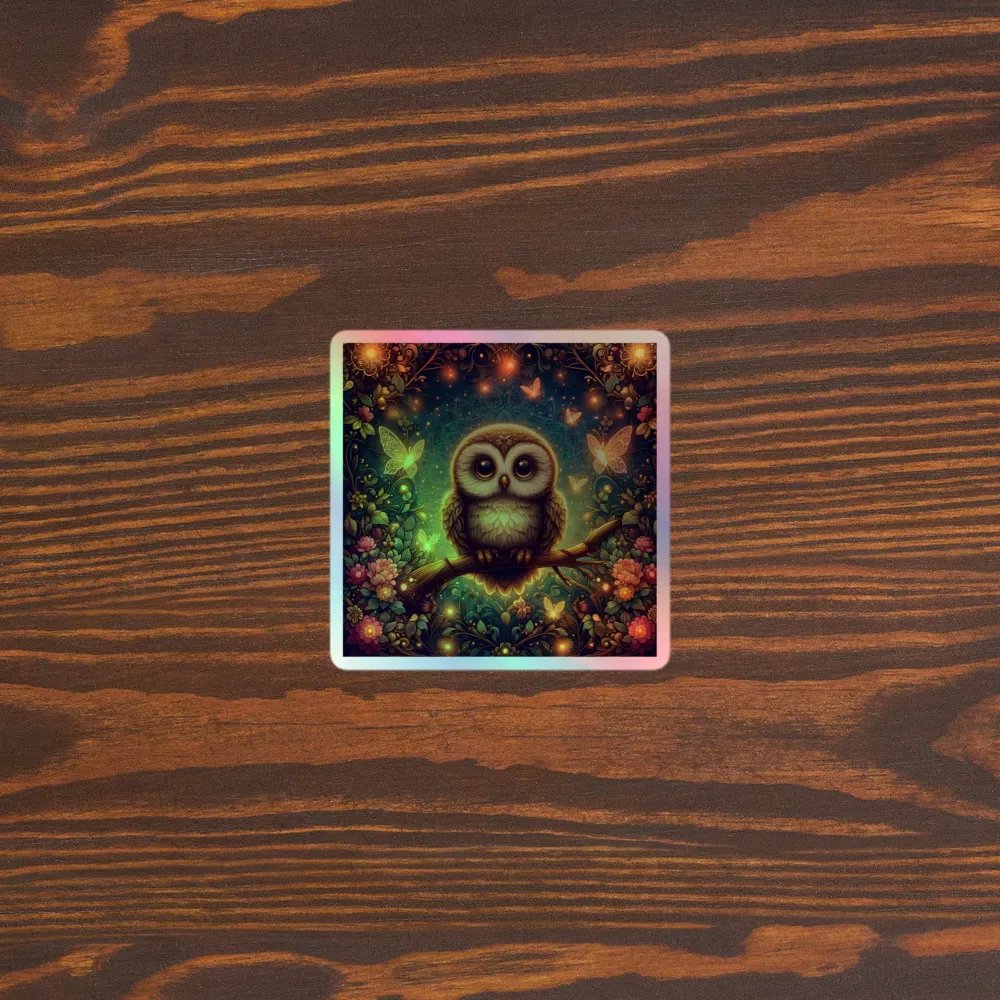 Whimsical Owl Holographic Sticker Set product image (3)