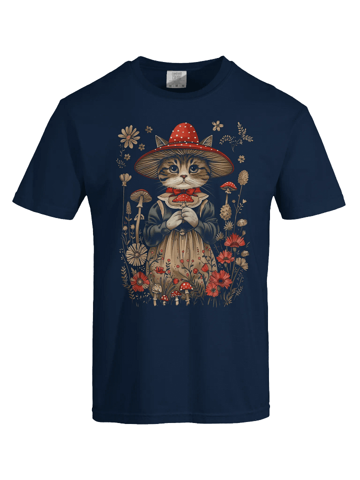Vintage Cottage core Cat T-Shirt - Relaxed Fit Heavyweight Unisex Cotton T-Shirt product image (1)