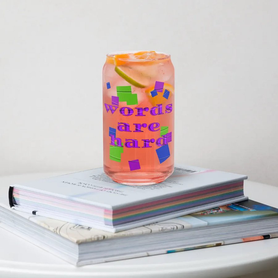 words are hard glass product image (34)