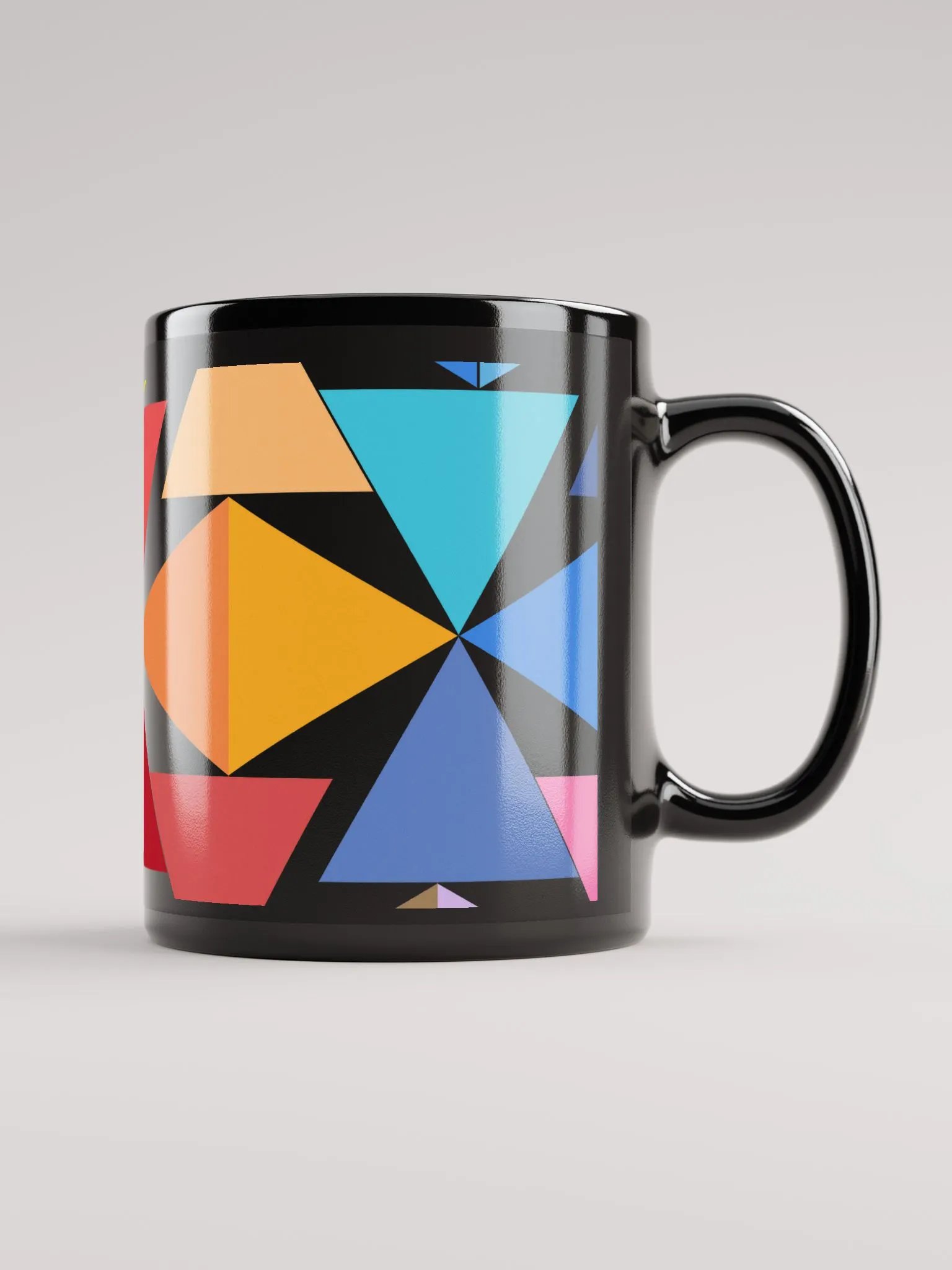 Abstract Triangle Geometric Design Black Mug product image (1)