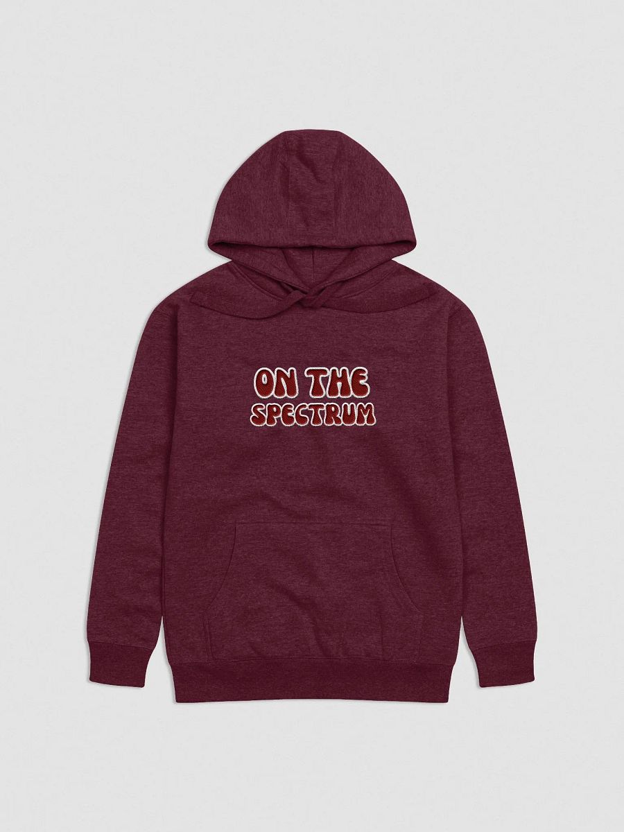 ON THE SPECTRUM lined design (lg., white and maroon) embroidered heavyweight hoodie product image (13)