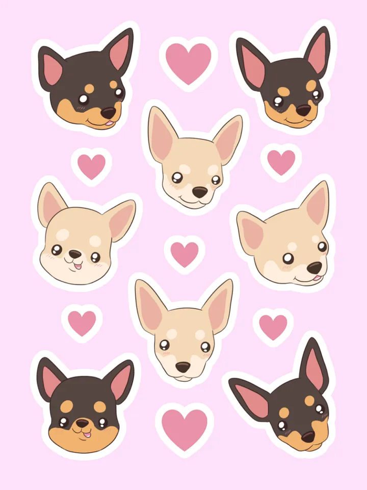 Chihuahua Love Kiss Cut Sticker Sheet product image (2)