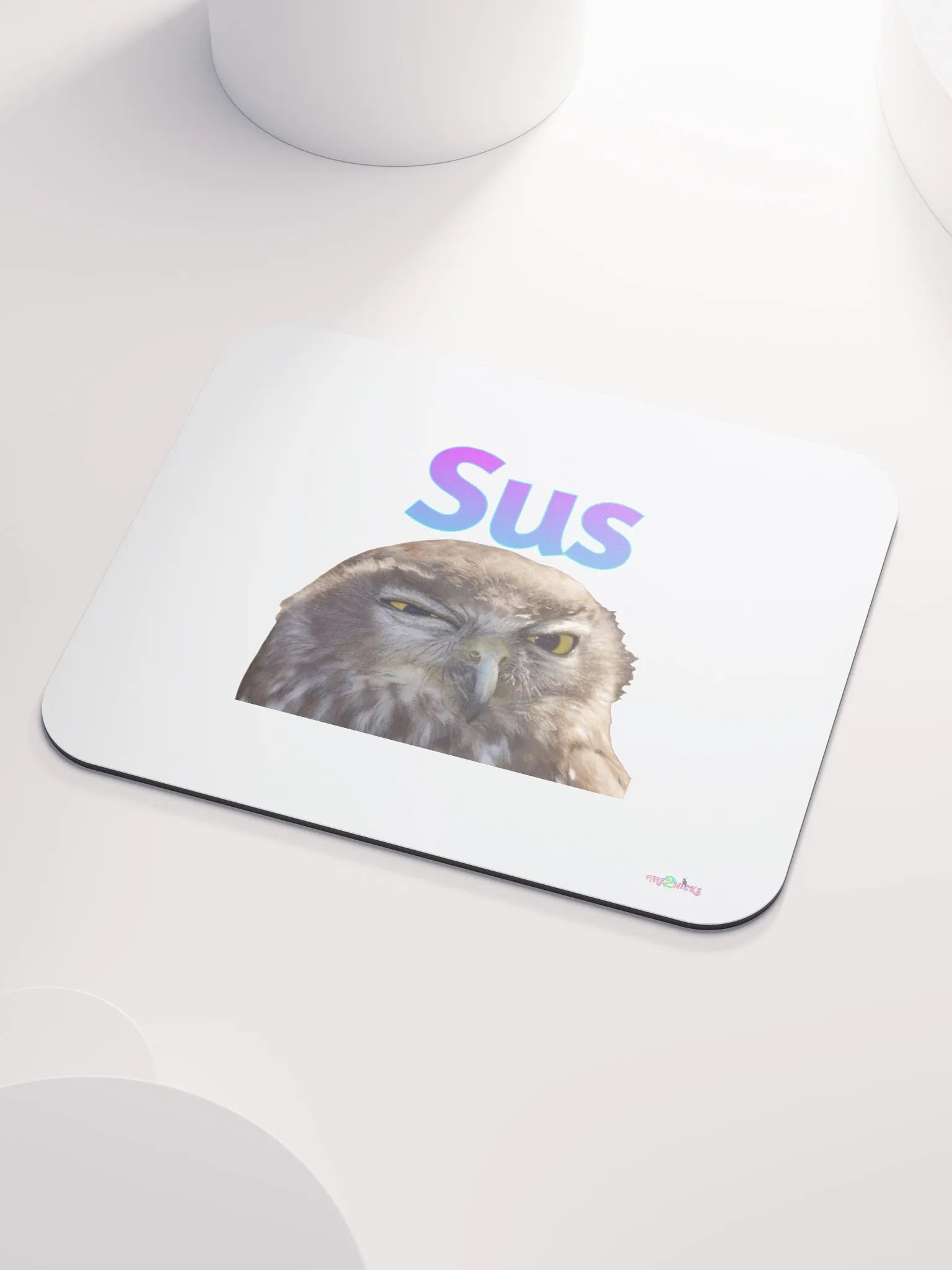 Sus Owl Classic Mouse Pad (White) product image (3)