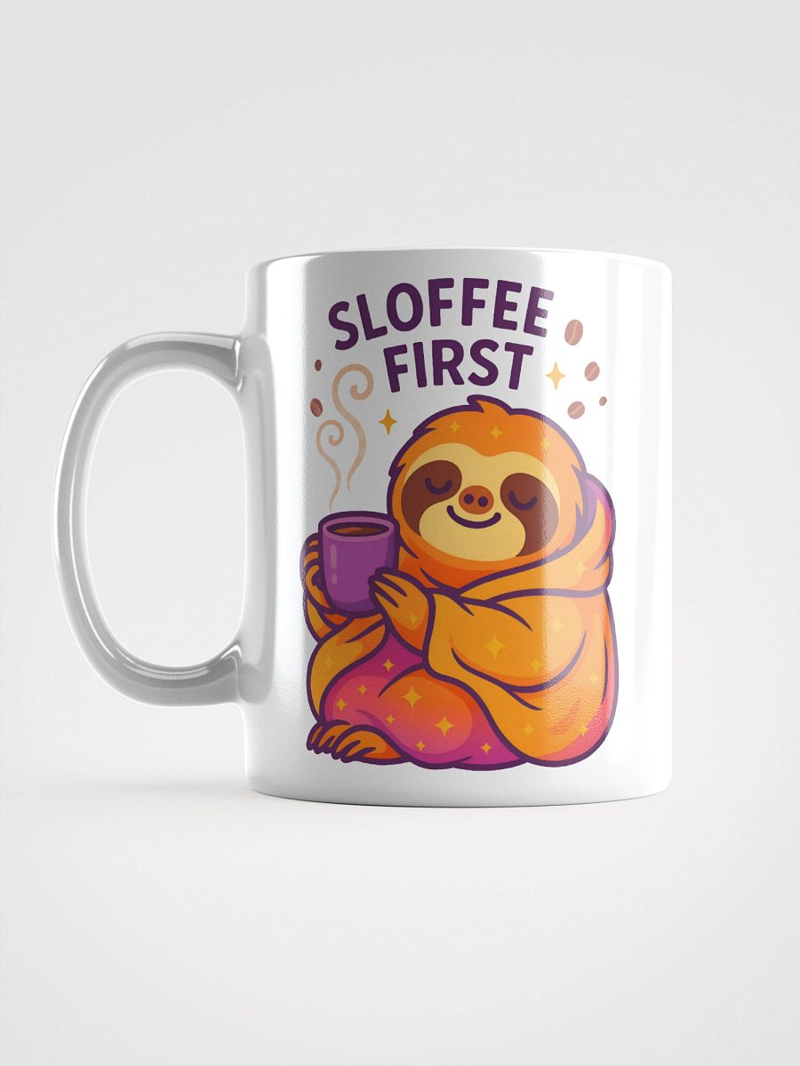 Sloffee First Coffee Mug – Funny Sloth Coffee Cup for Slow Starts and Cozy Moments product image (6)