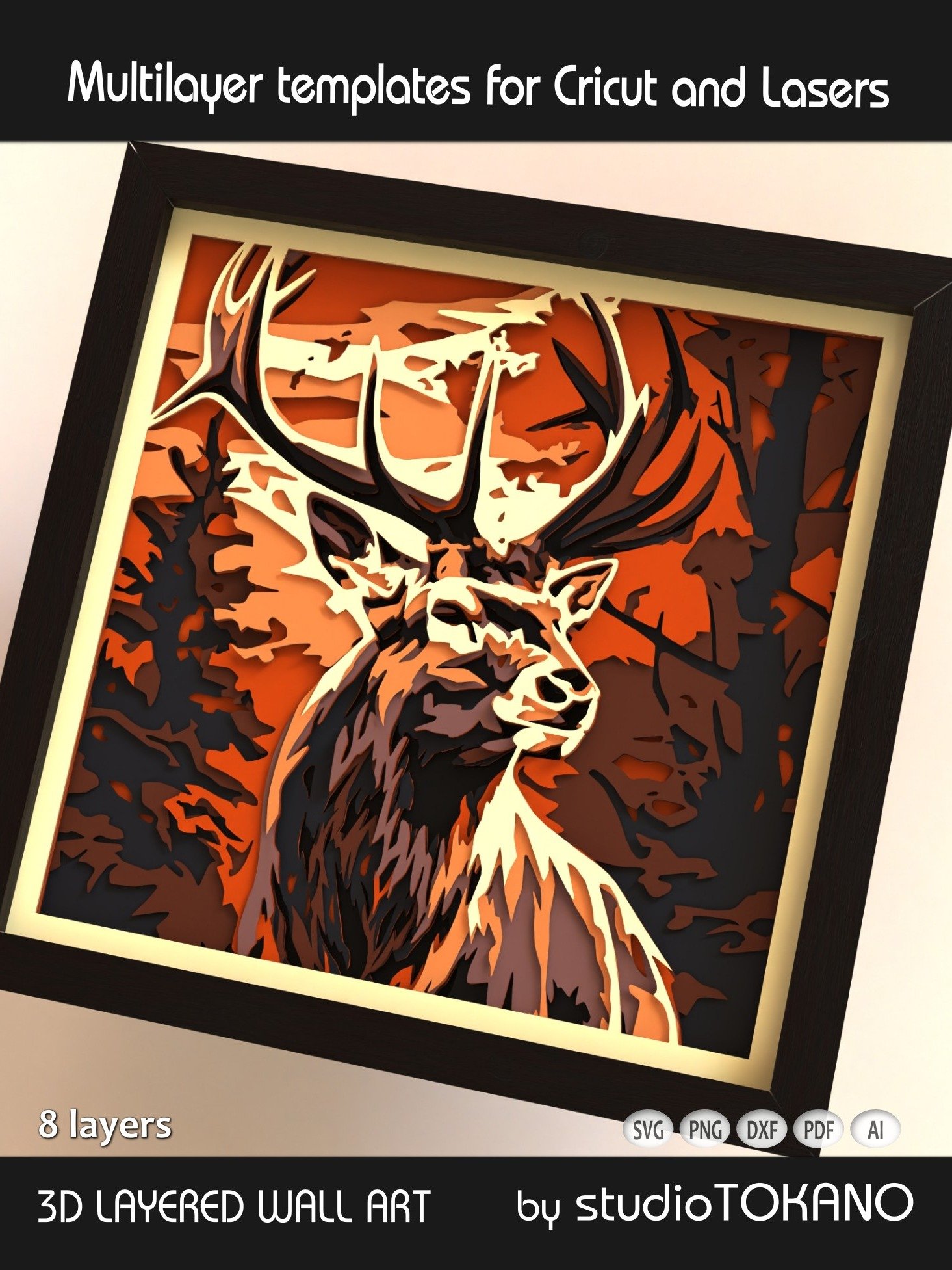 Deer Multi layered Shadowbox product image (5)