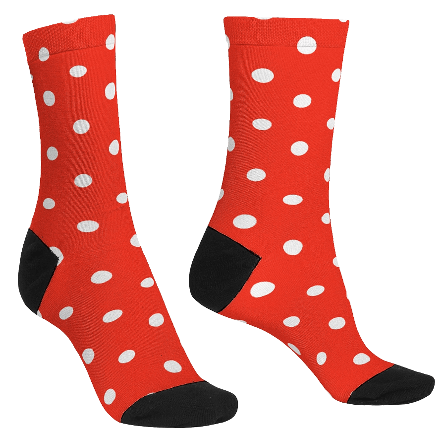 White Polka Dots on Red Premium Crew Socks product image (3)