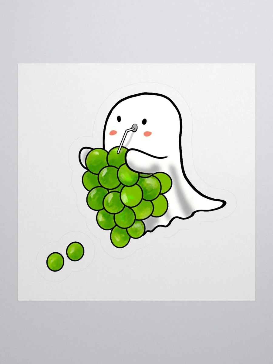 Grape-Eating Ghost Kiss Cut Stickers product image (2)