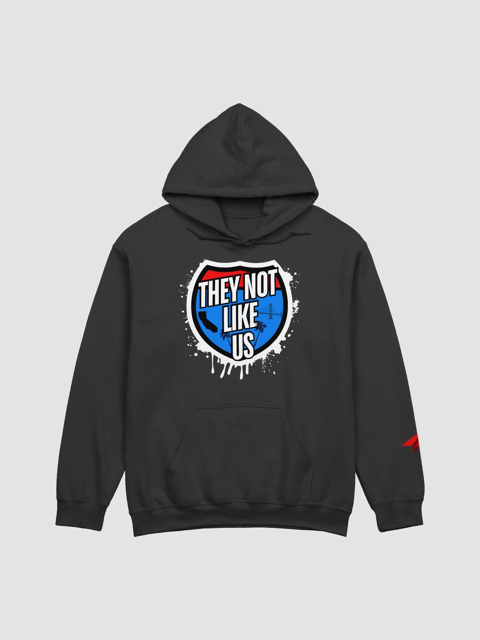 Not Like Us Shield Hoodie (White Logo) product image (1)